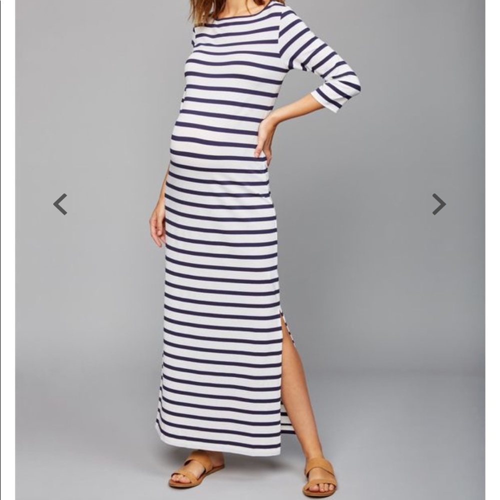 A Pea in the Pod - Striped Maternity Maxi